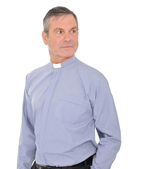 Frimärksskjorta - ljus duvblå, storlek 42