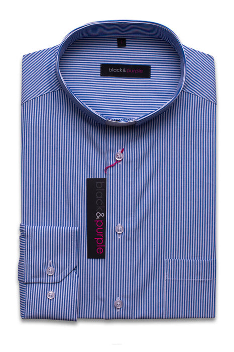 Frimärksskjorta randig 80% bomull, herr