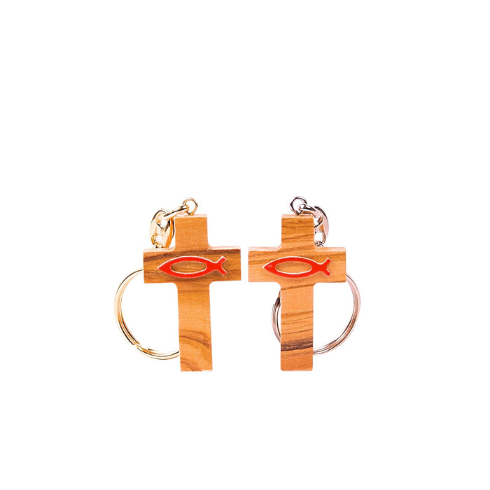 Nyckelring kors & Ichthys/Kristusfisk