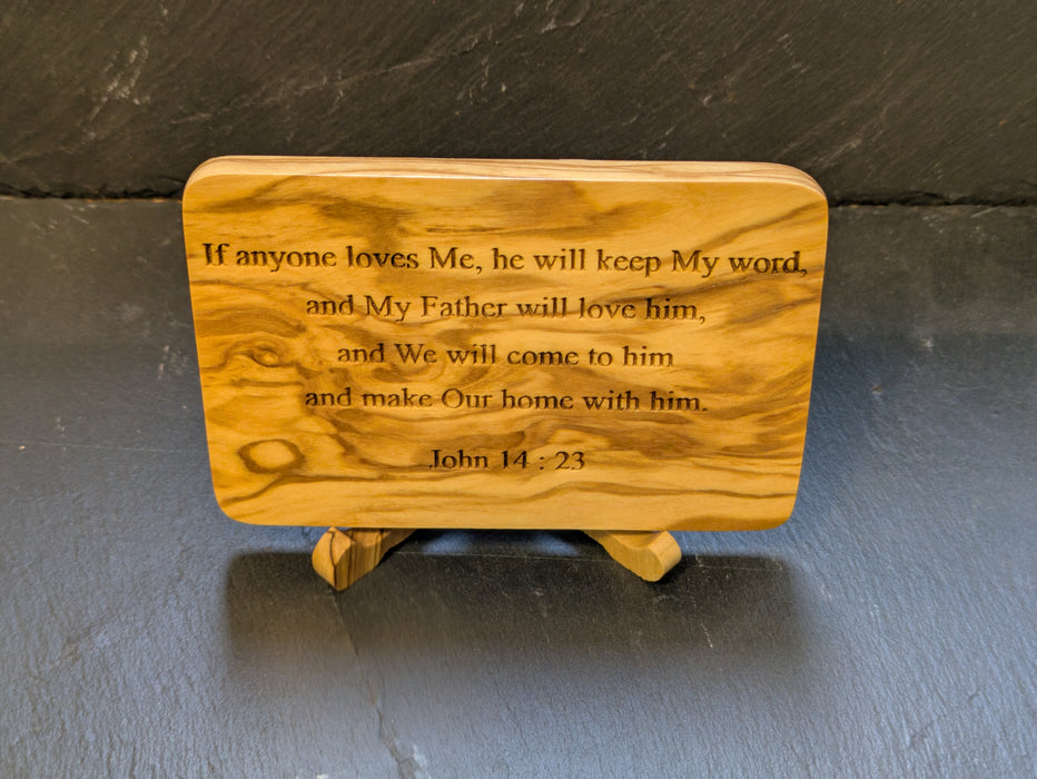 Minnesvers-plakat i Olivträ - Joh 4:13-14