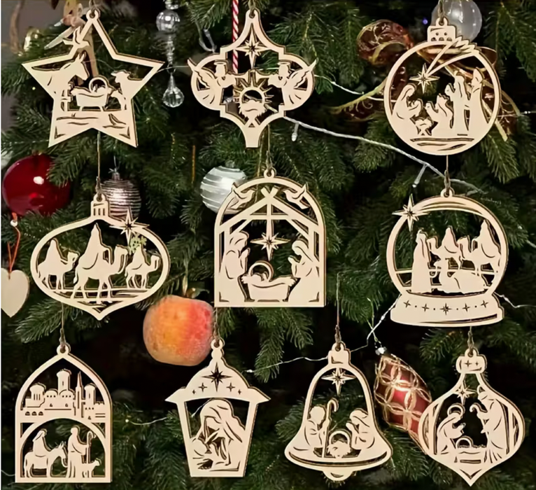 Små julhängen, trä