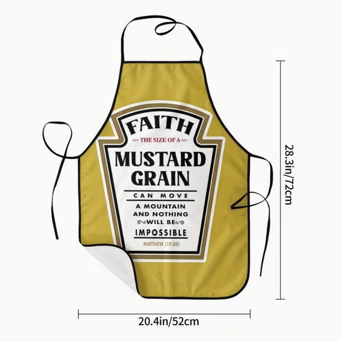 Förkläde Mustard (Faith the size of a mustard grain - om er tro är liten som ett senapskorn…)