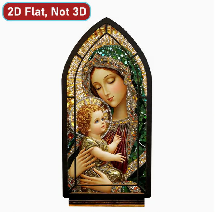 Ljuslykta Kyrkfönster Maria