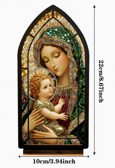 Ljuslykta Kyrkfönster Maria
