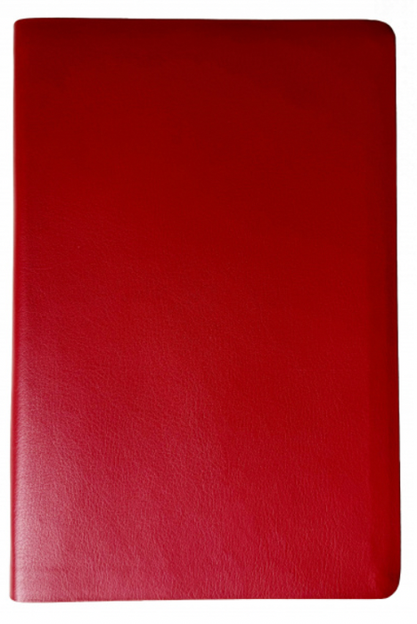 Bibel 2026, slim, skinn mjukband, rött (med apokryferna)