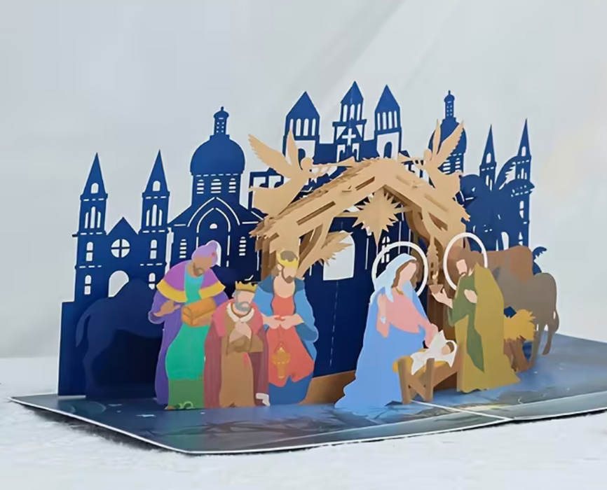 Uppfällbar krubbscen