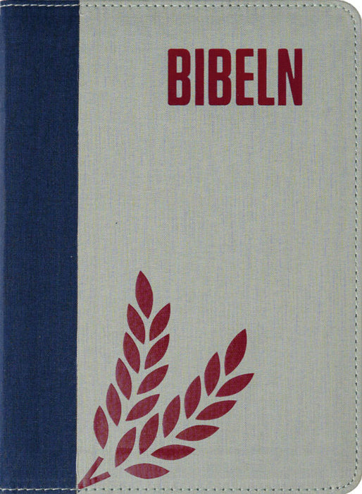 Bibel 2026, slim & blixtlås, grå/vinröd