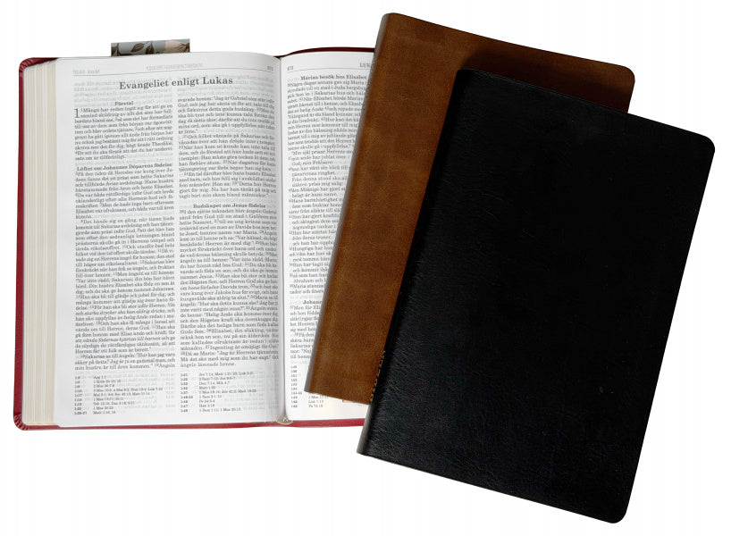 Bibel 2026, slim, skinn mjukband, svart (med apokryferna)