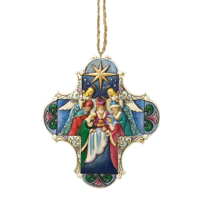 Nativity Cross Hanging Ornament