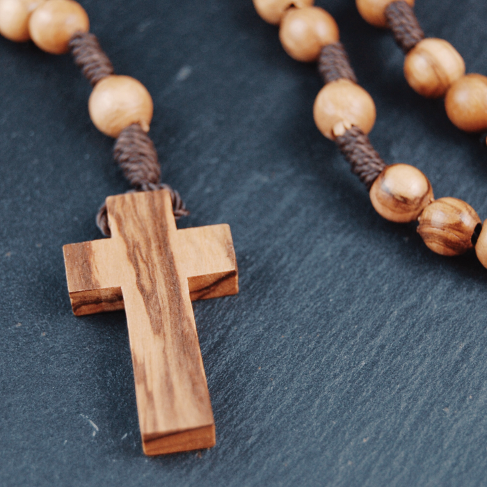 Rosenkrans i olivträ från det Heliga landet, 30cm