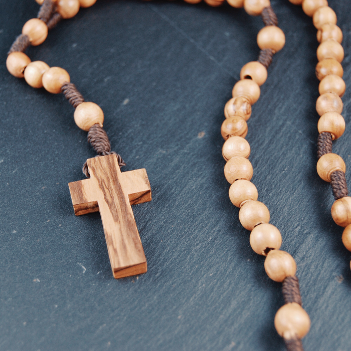 Rosenkrans i olivträ från det Heliga landet, 30cm