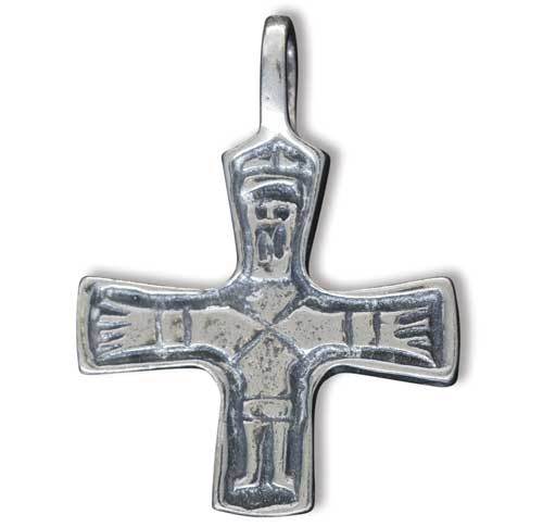 Vikingakors med kristusfigur, tenn