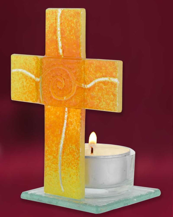 Glaskors "spiral" 11 x 8 cm (med hållare för värmeljus)